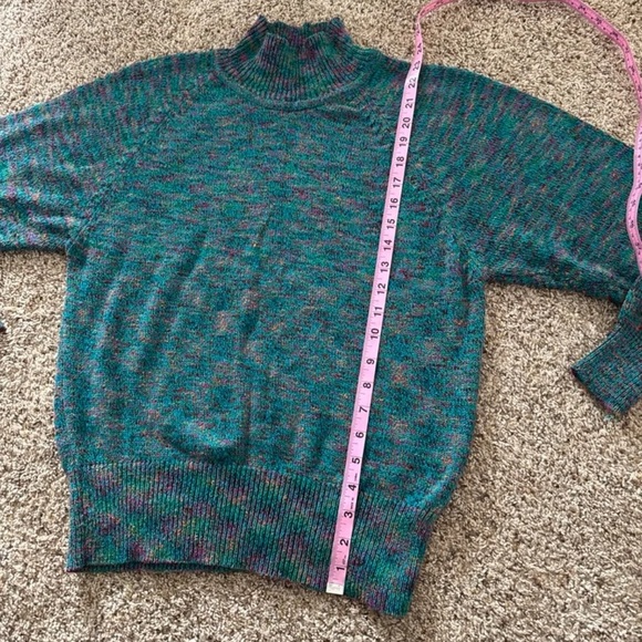 Vintage Le Moda Knitwear Multicolor Silk Blend Mock Neck Sweater 
Size Small - Picture 11 of 13